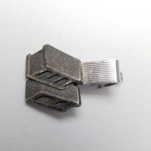 Vintage Anson Sterling Silver Concrete Building Block Tie Clip Bar, Estate - Picture 7 of 7
